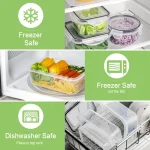 32 Pieces Food Storage Containers Set with Snap Lids (16 Lids + 16 Containers), Plastic Containers, BPA-Free Lunch Container Bento Box for Home, Black