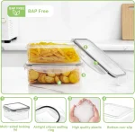 32 Pieces Food Storage Containers Set with Snap Lids (16 Lids + 16 Containers), Plastic Containers, BPA-Free Lunch Container Bento Box for Home, Black