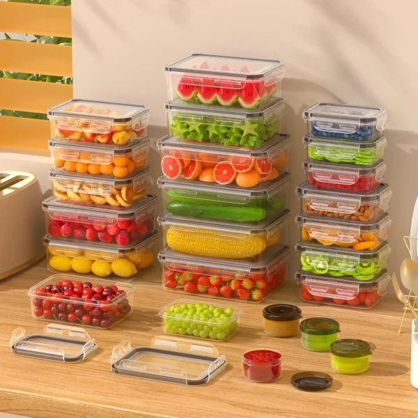 52 Pcs Larger Food Storage Containers with Lids Airtight (26 Containers & 26 Lids), Meal Prep Container for Pantry & Kitchen Organization, BPA-Free, Leak-Proof with Labels & Marker Pen