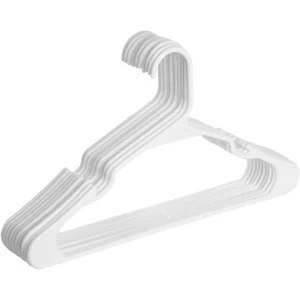 10 Pack White Plastic Clothes Hangers, Shirt Hangers for Closet