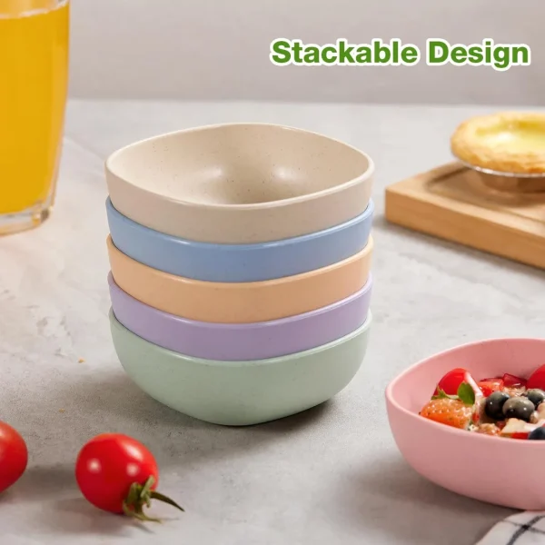 6 Pack Wheat Straw Soy Sauce Dishes, 4.5 OZ Small Dessert Bowls, Unbreakable Dipping Bowl, Pinch Bowls Set, Dipping Sauce Cups, Mini Prep Bowls, Dip Bowls for Side Dish, Ketchup, Soy, BBQ