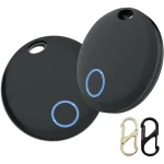 Tracker Tags 2 Pack, Luggage Tracking Compatible, Key Finder Locator With Sound, Smart Item Finder for Keys, Bags, Suitcases, Black
