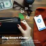 Tracker Tags 2 Pack, Luggage Tracking Compatible, Key Finder Locator With Sound, Smart Item Finder for Keys, Bags, Suitcases, Black