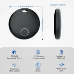 Tracker Tags 2 Pack, Luggage Tracking Compatible, Key Finder Locator With Sound, Smart Item Finder for Keys, Bags, Suitcases, Black