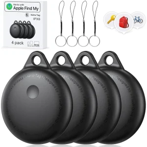 Air Tags-4 Pack, Smart Bluetooth Tracker Work with Apple Find My, Key Finders and Find My Tracker, Game Changer Waterproof Smart Tag with Key Ring GPS Tracker Tag for Keys/Luggage/Wallet/Pets etc
