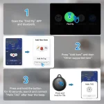 Air Tags-4 Pack, Smart Bluetooth Tracker Work with Apple Find My, Key Finders and Find My Tracker, Game Changer Waterproof Smart Tag with Key Ring GPS Tracker Tag for Keys/Luggage/Wallet/Pets etc