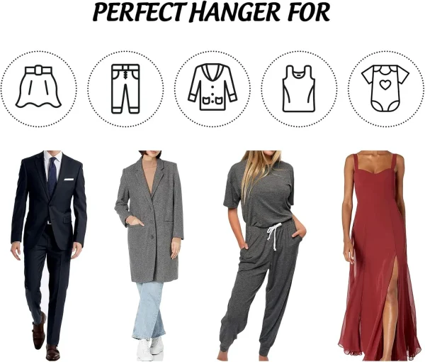 16Pack Wooden Hangers Skirt Hangers with Clips, Solid Wood Pants Hangers Natural Smooth Finish High-Grade Selected Wood Hangers with Sturdy Metal Clips for Blouse Dress Coat Jacket