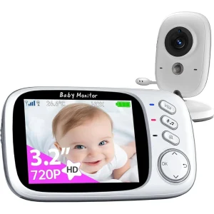 No WiFi Baby Monitor with Camera and Audio, Plug and Play, Lag Free Connection, Portable Baby Monitor with HD Camera, IPS Screen, Night Vision, 2 Way Talk, 8 Lullabies,1000ft Range