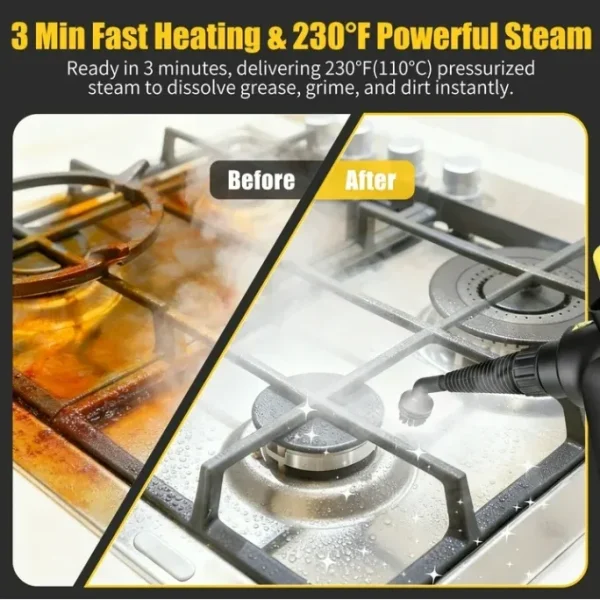 Askmuse Steam Cleaner Handheld 230°F Pressurized Steamer, 400ml Large Tank, 9-in-1 Multi-Surface Cleaning Machine for Home, Car, Windows, Tile, Grout and Furniture, Portable Steam Cleaning Appliance