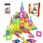 Askmuse 250PCS Magnetic Tiles, Magnet Building Toys for Kids, Christmas STEM Building Magnetic Blocks Set, Strong Magnetic Construction Tiles, Creative Educational Gift for Toddlers Boys Girls 3+