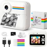 Askmuse Kids Instant Print Camera,2.4in HD Screen,48MP Photo,1080P Video,Rechargeable,Toy Camera with Games Music,Ideal Birthday Gift for Boys Girls