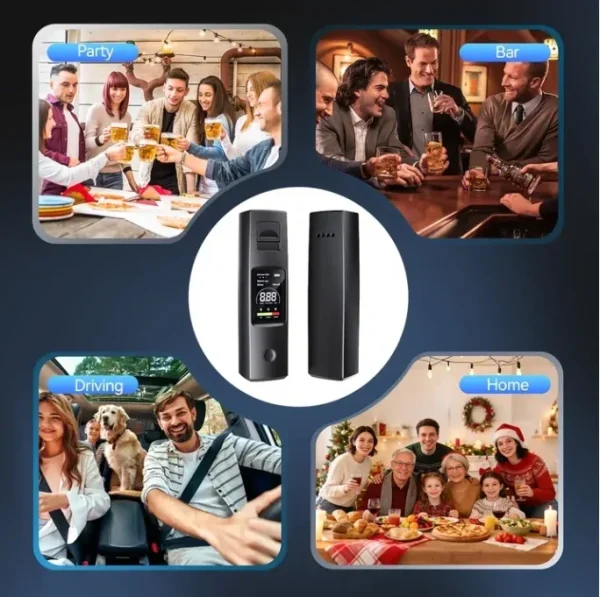 Askmuse Portable Alcohol Breathalyzer Tester: Personal Breathalyzers for Alcohol, USB-C Rechargeable Pocket Breathalyzer with Precision Sensor, Color LCD & Voice Alert for Home & Party Use