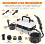 Askmuse Steam Cleaner Handheld Portable High Pressure, 221°F Fast Heat, 1350W 5-Level Adjustable Steamer Cleaning with 41oz Tank & Accessories for Car, Home, Floor, Tile, Furniture, Kitchen, Walls