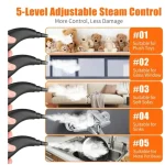 Askmuse Steam Cleaner Handheld Portable High Pressure, 221°F Fast Heat, 1350W 5-Level Adjustable Steamer Cleaning with 41oz Tank & Accessories for Car, Home, Floor, Tile, Furniture, Kitchen, Walls
