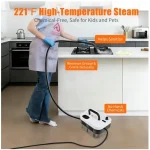 Askmuse Steam Cleaner Handheld Portable High Pressure, 221°F Fast Heat, 1350W 5-Level Adjustable Steamer Cleaning with 41oz Tank & Accessories for Car, Home, Floor, Tile, Furniture, Kitchen, Walls