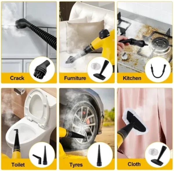 Askmuse Steam Cleaner for Home: Handheld Steamer for Cleaning, Multi-Surface Pressurized Portable Steamer for Cleaning Grout, Floor, Upholstery, Car, Windows, Bathroom, Kitchen
