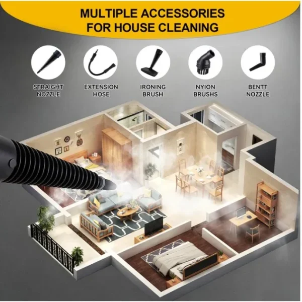 Askmuse Steam Cleaner for Home: Handheld Steamer for Cleaning, Multi-Surface Pressurized Portable Steamer for Cleaning Grout, Floor, Upholstery, Car, Windows, Bathroom, Kitchen