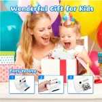 Askmuse Kids Instant Print Camera,2.4in HD Screen,48MP Photo,1080P Video,Rechargeable,Toy Camera with Games Music,Ideal Birthday Gift for Boys Girls